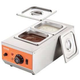 VEVOR Chocolate Tempering Machine, 9 Lbs 2 Tanks Chocolate Melting Pot with TEMP Control 86~185¬∞F