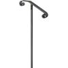 VEVOR Single Post Handrail Wrought Iron Post Mount Step Grab Supports in Ground Long Post Fits 1 or 2 Steps Grab Rail Single Post Railing (Gray)