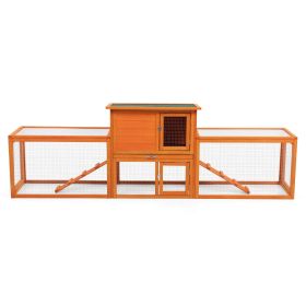 Large three box rabbit cage,for Indoor and Outdoor Use, orange