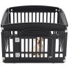 Dog Playpen Adjustable Folding Portable Pet Fence for Small to Medium Dogs Indoor Outdoor Use,4-Panel,black