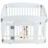 Dog Playpen Adjustable Folding Portable Pet Fence for Small to Medium Dogs Indoor Outdoor Use,4-Panel,White