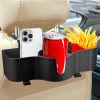 2PCS Backseat Car Headrest Organizer with 3.7" Cup Holder, 3 in 1 Car Seat Back Organizer, Multifunctional Storage Box Organizer With Hooks