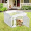 Dog Playpen Adjustable Folding Portable Pet Fence for Small to Medium Dogs Indoor Outdoor Use,4-Panel,White