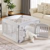 Dog Playpen Adjustable Folding Portable Pet Fence for Small to Medium Dogs Indoor Outdoor Use,4-Panel,White