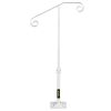 VEVOR Single Post Handrail White Wrought Iron Post Mount Step Grab Supports Fits 1 or 2 Steps Grab Rail Single Post Railing