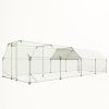 9.94 ft. x 25.68 ft. Galvanized Large Metal Walk in Chicken Coop Cage Farm Poultry Run Hutch Hen House