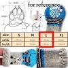 4 Pcs Knit Dog Socks Cat Socks Dog Paw Protection for Indoor Wear, Red Bowknots