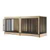 Dog Crate Furniture with Two Combined Room, XL Large Double Dog Cage Furniture with Tray for Medium Large Dogs, Wooden Dog Kennel Furniture