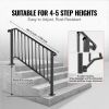 VEVOR Handrails for Outdoor Steps, Fit 4 or 5 Steps Outdoor Stair Railing, Picket#4 Wrought Iron Handrail, Flexible Porch Railing