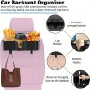 2PCS Backseat Car Headrest Organizer with 3.7" Cup Holder, 3 in 1 Car Seat Back Organizer, Multifunctional Storage Box Organizer With Hooks