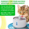 Automatic Cat Water Fountain 81oz White Water Cat Fountain with 4 Filters 2 Brushes Mat LED Light Water Level Window Plastic and Stainless Steel Pet D