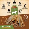 Gullet Sticks 24 Count 100% Natural Beef Esophagus Dog Chews 6' Premium Dog Treats for Training Puppies & Adults Zero Filler or Preservatives