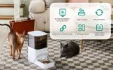 Automatic Cat Feeder, Timed Cat Feeder with APP Control, Dog Food Dispenser with Stainless Steel & Lock Lid, Up to 20 Portions 10 Meals Per Day