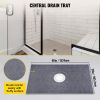 VEVOR Shower Curb Kit, 38"x60" Watertight Shower Curb Overlay with 4" ABS Central Bonding Flange, 4" Stainless Steel Grate