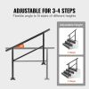 VEVOR Handrail Outdoor Stairs 47.6 X 35.2 Inch Outdoor Handrail Outdoor Stair Railing Adjustable from 0 to 30 Degrees Handrail for Stairs Outdoor Alum