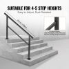 VEVOR Outdoor Handrail 165LBS Load Handrail Outdoor Stairs Aluminum Stair Handrail 60 x 35" Outdoor Stair Railing Transitional Range from 0 to 30¬∞ St