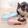 Pet Double Bowls; Cat Food And Water Bowls; Pet Feeding Bowl For Indoor Dog & Cat Assorted Varieties