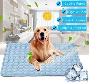 Pet Dog Cat Ice Silk Cold Nest Pad For Cooling In Summer (Option: Blue-40x30cm)