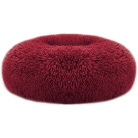 Pet Dog Bed Soft Warm Fleece Puppy Cat Bed Dog Cozy Nest Sofa Bed Cushion M Size (Color: Red, size: M)