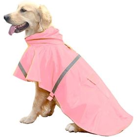 Dog Raincoats for Large Dogs with Reflective Strip Hoodie; Rain Poncho Jacket for Dogs (Color: B2-Orange, size: [XL])