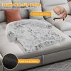 Gray Plush Calming Dog Couch Bed with Anti-Slip Bottom