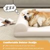 Egg-Foam Dog Crate Bed with 3-Side Bolster and Removable Washable Bed Cover