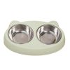 Pet Double Bowls, Stainless Steel Pet Food Bowl Water Bowl With No Spill Plastic Stand, Pet Feeding And Drinking Bowl For Indoor Cats And Dogs