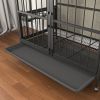 Modern Kennel Dogs room up to 80 LB, Dog crate furniture with Multi-Purpose Rremovable Ttray, Double-Door Dog House, lift Panel