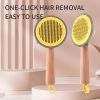 OneKey Pet Hair Remover Comb Pet Comb Grooming Brush Pet Hair Cleaner Brush Cat Shedding Brush Self Cleaning Slicker For Long & Short Hair Cats And Do